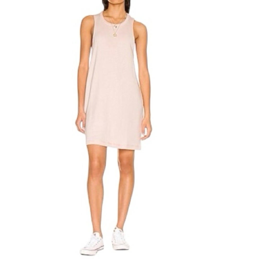 Chaser Muscle Tank Dress in Whimsy Women's Size M Pale Pink Minimalist Casual